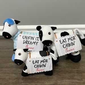 Chick-fil-A Plush Cow Stuffed Animals Bundle Eat Mor Chikin Toy lot of 3